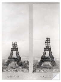 Wall sticker Two Views of the Construction of the Eiffel Tower I