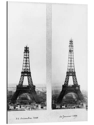 Aluminium print Two Views of the Construction of the Eiffel Tower II