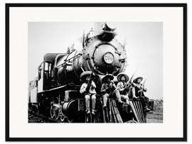 Gerahmter Kunstdruck Mexikanische Revolutionäre übernehmen eine Lokomotive in Cuernavaca