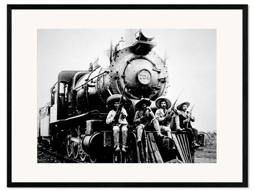 Framed art print Mexican Revolutionaries Take Over a Locomotive at Cuernavaca