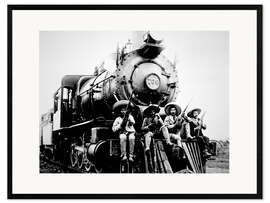 Kunsttryk i ramme Mexican Revolutionaries Take Over a Locomotive at Cuernavaca