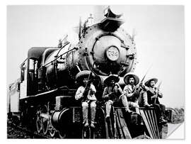 Selvklebende plakat Mexican Revolutionaries Take Over a Locomotive at Cuernavaca