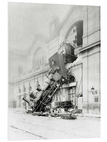 PVC-tavla Train accident at the Gare Montparnasse in Paris on 22nd October 1895