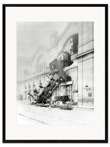 Inramat konsttryck Train accident at the Gare Montparnasse in Paris on 22nd October 1895
