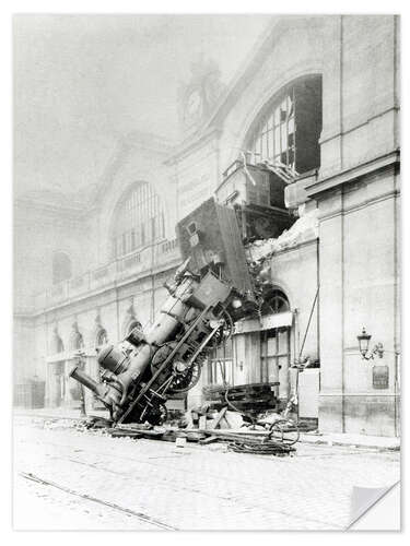 Wall sticker Train accident at the Gare Montparnasse in Paris on 22nd October 1895