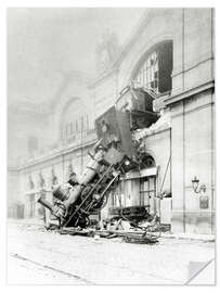 Selvklebende plakat Train accident at the Gare Montparnasse in Paris on 22nd October 1895