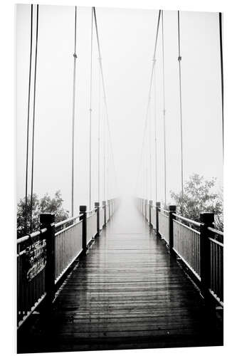 Foam board print Wooden bridge in fog