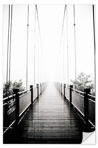 Naklejka na ścianę Wooden bridge in fog