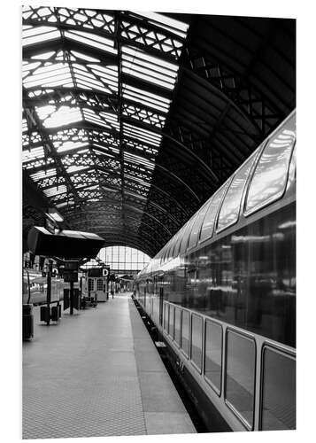 PVC print Train station in black and white