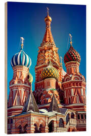 Wood print St. Basil&#039;s Cathedral, Russia