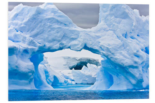 Foam board print Large Arctic iceberg with a cavity inside