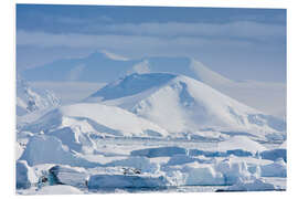 Foam board print Snow covered mountains with blue sky