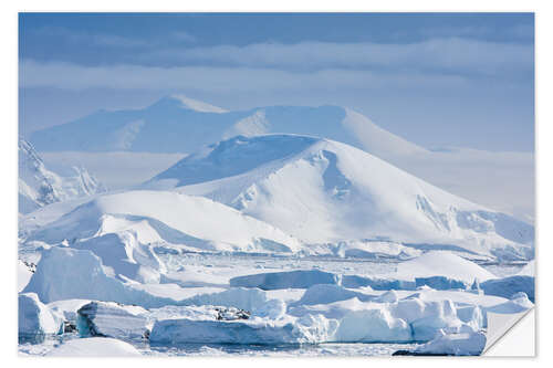 Vinilo para la pared Snow covered mountains with blue sky