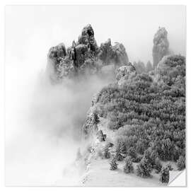 Wall sticker Mountains in the fog