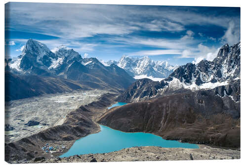 Canvas print Mountains with lake in the Himalayas, Nepal