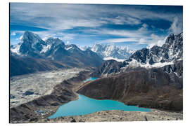 Magnettafel Berge mit See im Himalaya, Nepal