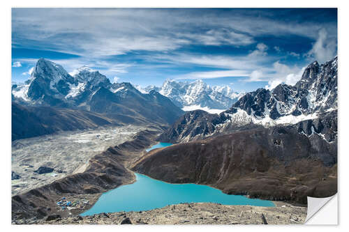 Wandsticker Berge mit See im Himalaya, Nepal