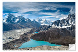 Wandsticker Berge mit See im Himalaya, Nepal