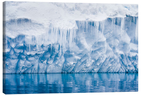 Canvas print Reflection of a glacier with icicles