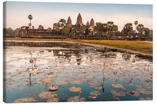 Leinwandbild Angkor Wat bei Sonnenuntergang