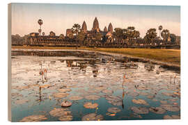 Hout print Angkor Wat at sunset