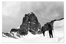 Sticker mural Deux alpinistes dans la tempête