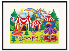 Gerahmter Kunstdruck Bunter Zirkus