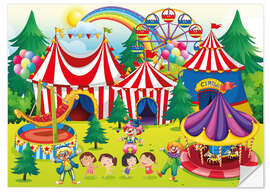 Selvklebende plakat Colorful circus