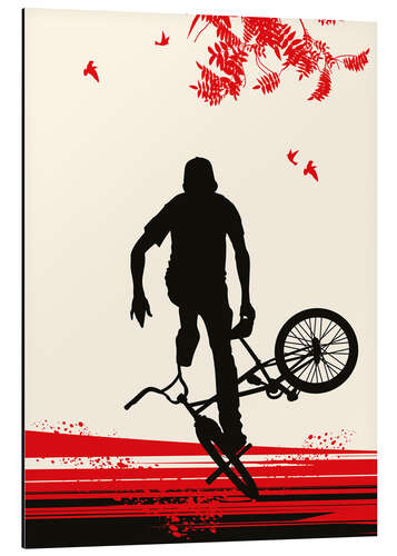 Aluminium print BMX in Autumn