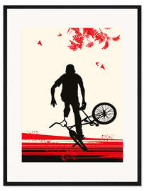 Gerahmter Kunstdruck BMX im Herbst