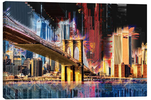 Tableau sur toile New York mit Brooklyn Bridge