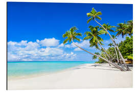 Magnettafel Urlaub am Palmenstrand mit türkisblauem Meer