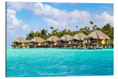 Aluminium print Luxury vacation in an Overwater bungalow in the South Seas, Bora Bora, Polynesia