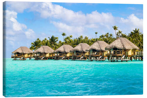 Canvas print Luxury vacation in an Overwater bungalow in the South Seas, Bora Bora, Polynesia