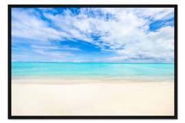 Gerahmter Kunstdruck Kristallklares Wasser an einem Strand im Südpazifik, Fidschi Inseln