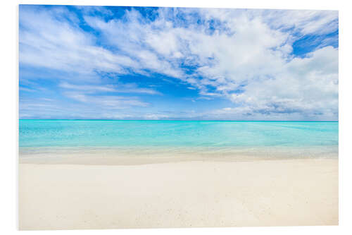 Print på skumplade Crystal clear water on a beach in the South Pacific, Fiji islands