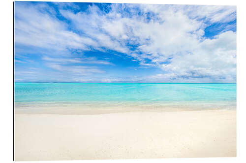 Tableau en plexi-alu Crystal clear water on a beach in the South Pacific, Fiji islands