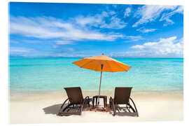 Akrylbilde Relax under a parasol at the sea