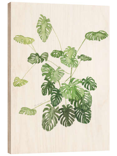 Wood print Monstera