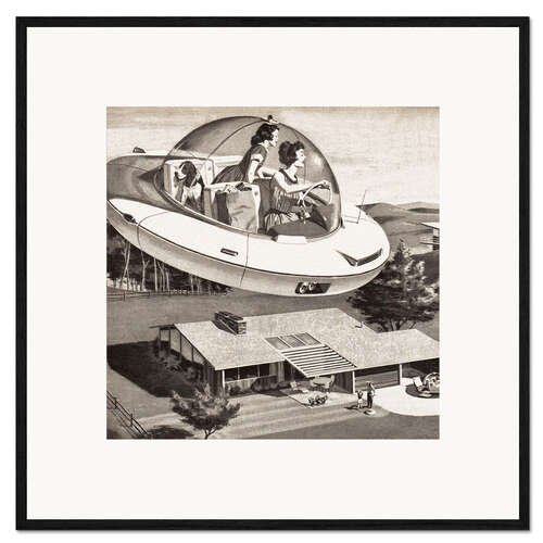 Plakat artystyczny premium w ramie Vintage UFO