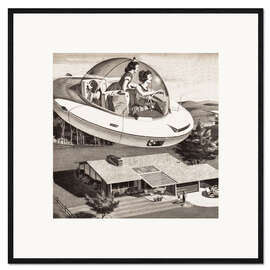 Gerahmter Kunstdruck Vintage UFO