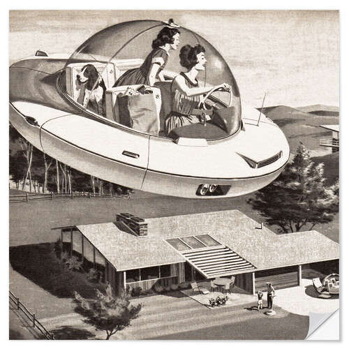Wandsticker Vintage UFO