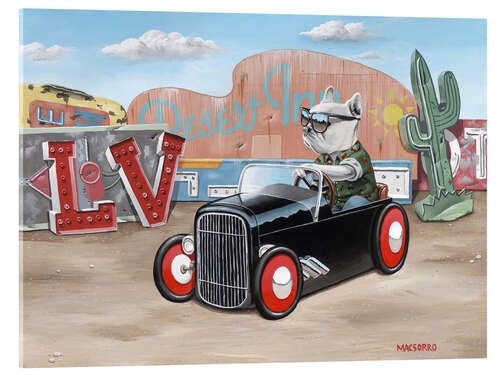 Acrylic print Las Vegas Hot Rod Frenchie