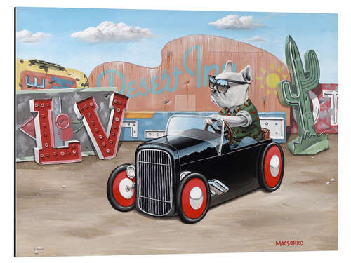 Aluminium print Las Vegas Hot Rod Frenchie