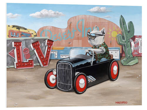 Foam board print Las Vegas Hot Rod Frenchie