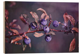 Holzbild Herbstbeeren