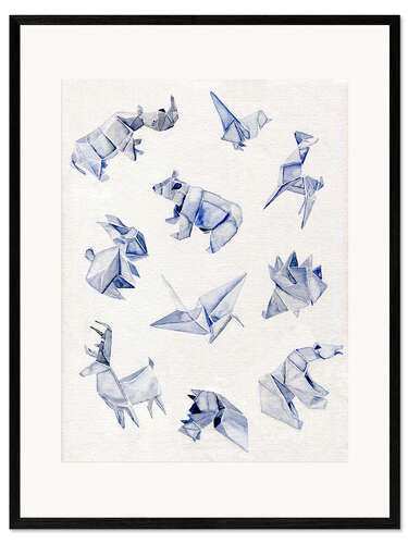 Plakat artystyczny premium w ramie Origami animals