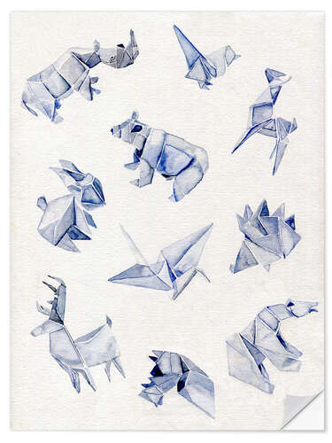 Sticker mural Animaux en origami