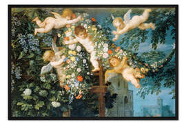 Gerahmter Kunstdruck Engelsgruppe