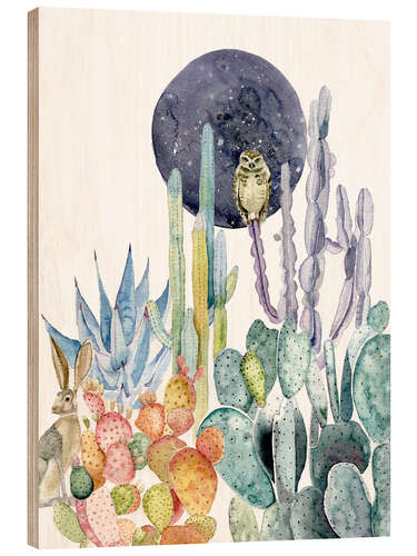 Hout print The jackrabbit and hare